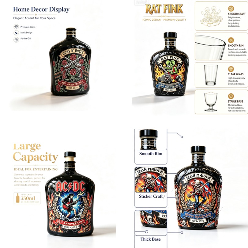 Vintage Collectible Bottles - ขวดเหล้าวิสกี้ลายหิน ขวดเหล้าวินเทจ ของตกแต่งบาร์และบ้าน ของสะสม ของขวัญสำหรับผู้ที่ชื่นชอบวิสกี้