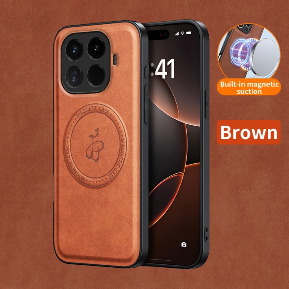 Camera Leather Case - เคสหนัง PU แบบแม่เหล็กสำหรับ Xiaomi 15 17