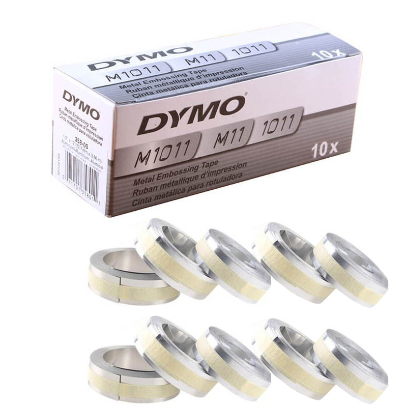 Typewriter Ribbon Roll - DYMO 32500 35800โลหะลายนูน31000 M1011 10ม้วนสเตนเลสสตีล/เทปอะลูมิเนียมสำหรับ DYMO