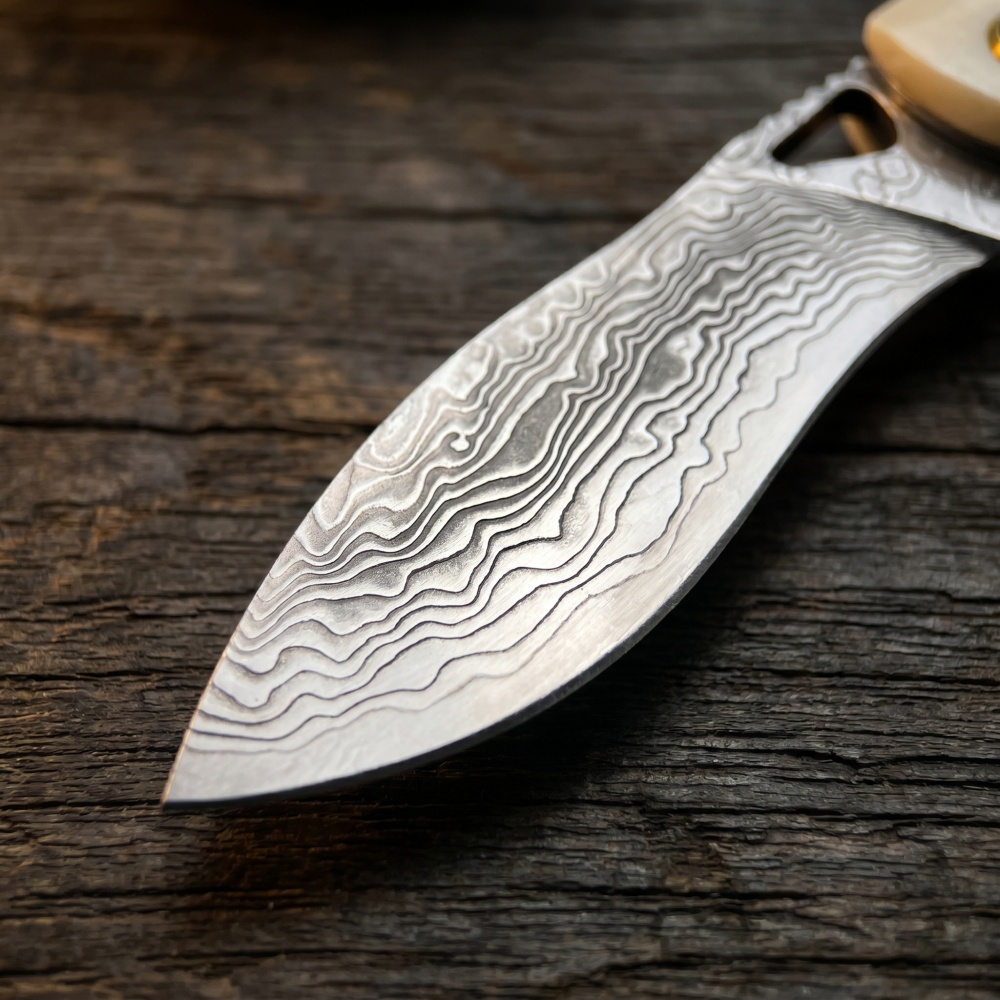 มีดพับเหล็กดามัสกัสโบราณขนาดเล - Vintage Collectible Knives บทวิจารณ์และราคา