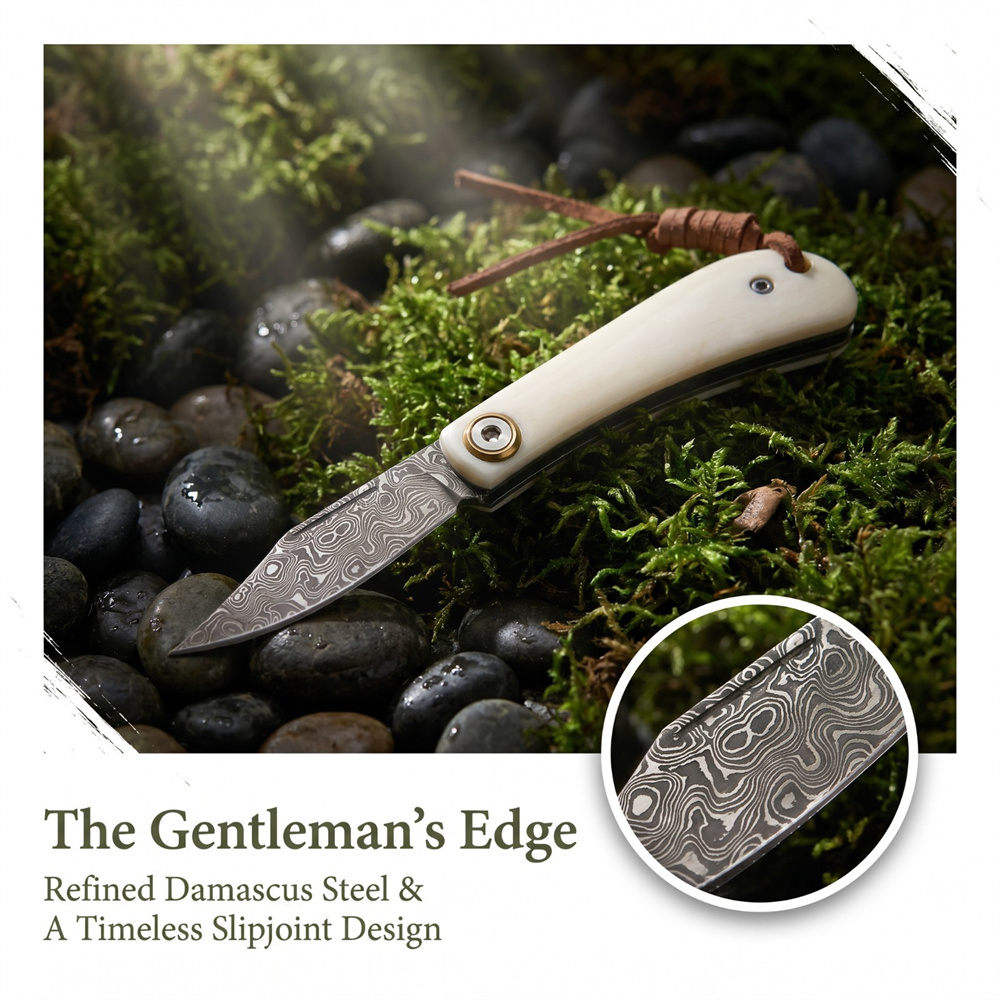 มีดพับวินเทจลายดามัสกัส ด้ามทำ - Vintage Collectible Pocket Knives บทวิจารณ์และราคา